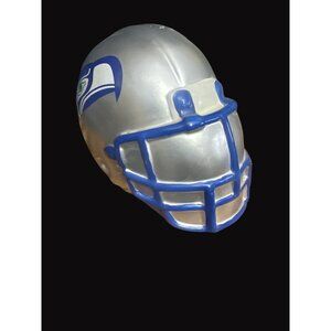 Swank Seattle Seahawks Silver & Blue Football Helmet Ceramic Coin Bank